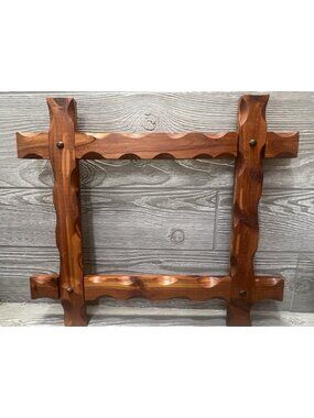 Vintage Handmade Rustic Wooden Picture Frame Country Primitive 8” X 10 Opening